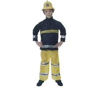 Children’s Fireman Fire Fighter Fancy Dress Costume Size Medium Ages 7-9