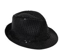 Children’s Performance Top Hat Solid Colour Sequin Jazz Hat Universal Fashion Stage for Kids Boys and Girls Lightweight Durable Costume (Black, One Size)