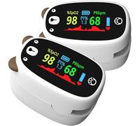 Children’s Pulse Oximeter (2pack) with Hard Shell Storage Case, Lanyard, Batteries, LED Pediatric Fingertip Oxygen Saturation Monitor SpO2 & Pulse Rate, Animal Design for Kids