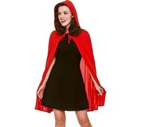 Children’s Red Satin Hooded Cape - Fancy Dress Costume Cloak for Kids, Halloween, Fairy Tale, Little Red Riding Hood Cosplay Outfit