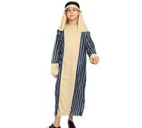 Children’s Shepherd Costume Xmas Joseph Costume -Long Robe + Headscarf + Belt Christmas Fancy Dress for Nativity Play, School Fairs, and Festive Celebrations (a3-Navy, 9-13 Years)