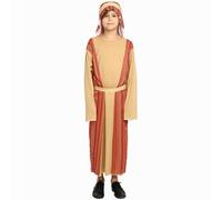 Children’s Shepherd Costume Xmas Joseph Costume -Long Robe + Headscarf + Belt Christmas Fancy Dress for Nativity Play, School Fairs, and Festive Celebrations (a2-Red, 4-8 Years)