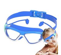 Children’s Swim Goggles with Earplugs - Anti-Fog, UV-Proof, Non-Slip, Leak-Resistant Large Frame Goggles for Ages 2-14, Indoor Pool, Outdoor Lake, and Swimming Lessons