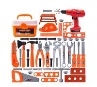 Children S Tool Set Learn And Play With Realistic Tools Improving Hands-on Ability Simulation Game Boy Child Toy Toolbox 55 Pieces with toolbox