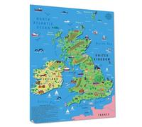 Children’s Wall Map United Kingdom & Ireland Map Poster - Colourful with Animals & Landmarks, Educational Decor for Kids’ Rooms