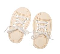 Children’s Wooden Shoelace Practice Set | Early Education Lacing Toy | Durable Wood Material, Realistic Shoe Model | Great for Kindergarten Teaching, Homeschooling, Toddler Learning Games