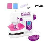 Children Sewing Machine Toy - Mini Craft Stitching Set for Kids Learning Sewing Skills Beginner Practice | Safe Battery Powered Portable Educational Creative Handwork Kit