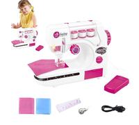 Children Sewing Machine Toy - Mini Craft Stitching Set for Kids Learning Sewing Skills Beginner Practice | Safe Battery Powered Portable Educational Creative Handwork Kit