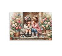 Children Sharing Secrets,1000-piece puzzle,Adult and youth large family puzzle game artwork,50x70cm