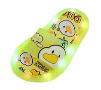 Children Slippers Summer Flashing Lights Cute Baby Animal Indoor and Outdoor Home Sandals Whimsical Girls (Green, 11.5 Little Child)
