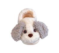 Children Small Dog Pattern Autumn and Winter Indoor Non Warm Slippers Infant Toddler Little/Big Kids Boy Kids Sandals (Grey, 8.5 Toddler)