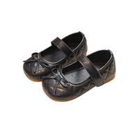 Children Small Leather Shoes Bow Tie Solid Color Flat Little Girl Soft Soled Dance (Size Toddler Kid Big Kid) Kids 11 Girls