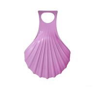 Children Snow Sled, 50x35cm PE Plastic, Striped Thickened Winter Ski Board, Lightweight Non-Slip Handles for Sand Grass Fun, Kids Outdoor Play Red Blue Green Pink Purple(Purple)