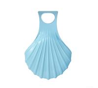 Children Snow Sled, 50x35cm PE Plastic, Striped Thickened Winter Ski Board, Lightweight Non-Slip Handles for Sand Grass Fun, Kids Outdoor Play Red Blue Green Pink Purple(Blue)