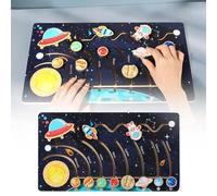 Children Solar System Planet Recognition Maze Puzzle Educational Early Learning Toy for Kids Space Exploration Activity (Black, 39.5X22X1)