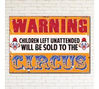 CHILDREN SOLD To The CIRCUS Retro Metal Sign Man Cave Bar Pub Plaque Vintage