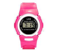 Children Sport Watch Electronic Girls Analog Wrist LED Digital Kid's Watch Watch that Talks The Time (Hot Pink, One Size)