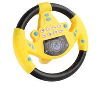 Children Steering Wheel Interactive Music Toy for Baby Car Copilot Play, Baby Educational Sound Steering Wheel Toy for Developing Muscle and Hearing Ability (Yellow)