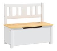 vidaXL Children Storage Bench White and Grey MDF Indoor kids Seating Chair