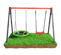 Children Swing Set Steel Frame Heavy Duty Garden Playset 50x50mm Steel Tubes