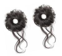 Children Synthetic Hair Bun Extension Effortless Messy Look Bun Hair Elastic Band Great For RolePlay And Fast DressingUp