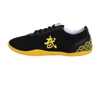 Children Tai Chi Wu Shu Kung Fu Shoes,Martial Arts Shoes for Kids Lightweight Taekwondo Canvas Kung Fu Tai chi Footwear for Daily Exercises Training(Size:42(24.5cm),Color:Black)