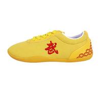 Children Tai Chi Wu Shu Kung Fu Shoes,Martial Arts Shoes for Kids Lightweight Taekwondo Canvas Kung Fu Tai chi Footwear for Daily Exercises Training(Size:41(24cm),Color:Yellow)