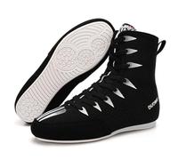 Children teens Boxing Wrestling Shoes Boxers Trainers Fight Footwear For Training Fighting Exercise Fitness MMA Muay Thai Martial Arts Non-slip Rubber Sole Lace Up Breathable boys girls Shoes 32-39 EU