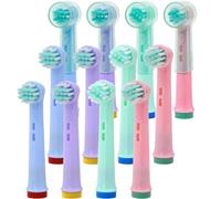 Children Toothbrush Head Kids Extra Soft Bristle Pastel 8 Pack | Children Oral B Compatible, Gentle Gum Care for Kids, Junior Electric Brush Heads, Fits Most Braun OralB Pro, Protective Cap