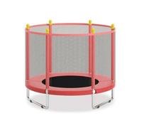 ＡＷＨＡＯ Children Trampoline Indoor Trampoline Kids Trampoline Jumping Bed With Net Secure Enclosure Curved Legs PP Jumping Pipe Frame Multi Ball Set suitable, Red