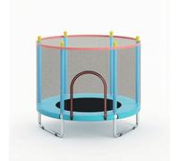 ＡＷＨＡＯ Children Trampoline Indoor Trampoline Kids Trampoline Jumping Bed With Net Secure Enclosure Curved Legs PP Jumping Pipe Frame Multi Ball Set suitable, Blue