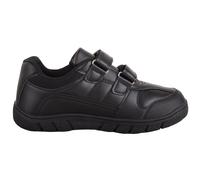 Children Twin Touch and Close Faux Leather School Shoes Trainers ABSOLUTE FOOTWEAR Black Infant 8