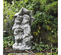 Children Under The Umbrella After Harvest Garden Ornament