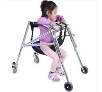 Children Upright Walker, 4 Wheels Foldable Rollator, Adjustable Height Standing Walking Frame for Disabled People,A,S, A-L (B Small)