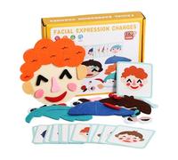 Children With Felt Face And Expressions | Fun Educational Game With Flash Cards, Emotional Expression - Home Christmas Kids Preschool Family Gatherings