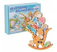 Children Wooden Balance Toy Stacking Creature Pieces Threading Beads Crafted Wood Finish for motor skill practice spatial awareness calm play suitable for preschoolers classrooms home play