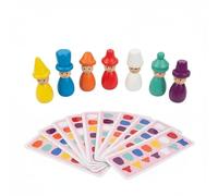 ＡＷＨＡＯ Children Wooden Brain Puzzle Peg Dolls Sorting Game Color And Shape Matching Early Skills Development Suitable for preschool kindergarten