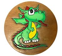 Children Wooden Stool with Dragon Pattern - Strong and Sturdy - H26 cm x W26 cm x D26 cm