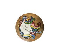 Children Wooden Stool with Unicorn Pattern - Strong and Sturdy - H26 cm x W26 cm x D26 cm