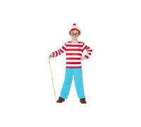 Children'd Red And White Where's Wally Fancy Dress Costume. - wheres wally costume fancy dress book boys smiffys childrens day glasses hat top