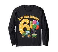 Children's 6th Birthday Boy Tractor Outfit Ich Bin Schon 6 Long Sleeve T-Shirt