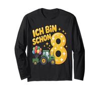 Children's 8th Birthday Boy Tractor Outfit Ich Bin Schon 8 Long Sleeve T-Shirt