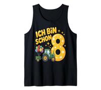 Children's 8th Birthday Boy Tractor Outfit Ich Bin Schon 8 Tank Top
