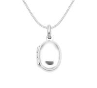 Children's 925 Sterling Silver Locket Necklace on 15" silver chain - SIZE: SMALL 11mm x 13mm. SMALLER THAN SHOWN. Gift Boxed Oval Opening Locket 8009/15 B43HN