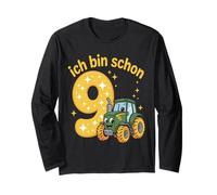 Children's 9th Birthday Boy Tractor Outfit Ich Bin Schon 9 Long Sleeve T-Shirt