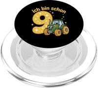 Children's 9th Birthday Boy Tractor Outfit Ich Bin Schon 9 PopSockets PopGrip for MagSafe