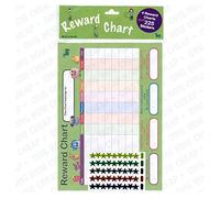 Children's A4 Motivational Reward Charts - Pack of 4 with 225 Merit Star Stickers - Made in the UK