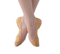 Children's Adult Ballet Stretch Fabric Split Sole Women's Girls Dance Shoes Comfortable Fitness Yoga(Flesh,41)
