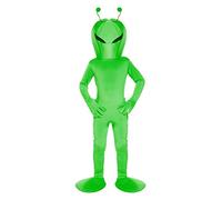 Childrens Alien Costume Large, Green, Large (10-12 Years)