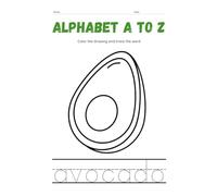 Children's Alphabet A-Z Coloring Book: “A-Z Fruit Alphabet Coloring Book for Kids - Fun Handwriting Practice, Word Tracing & Adorable Fruit Characters to Color and Learn!”